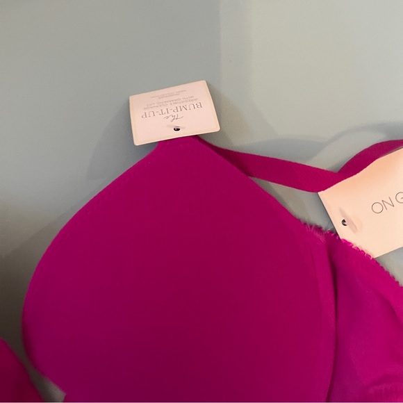 On Gossamer The Pump It Up Mesh Bra Push up Lift New Pink Purple Peony Size 34B - Picture 5 of 9